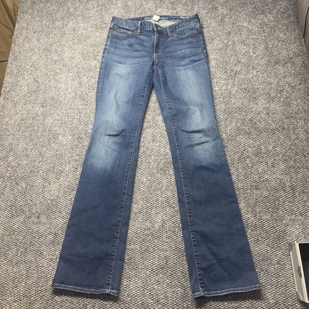 Eddie Bauer Dark Wash Blue Truly Straight Bootcut Jeans Size 6 Long